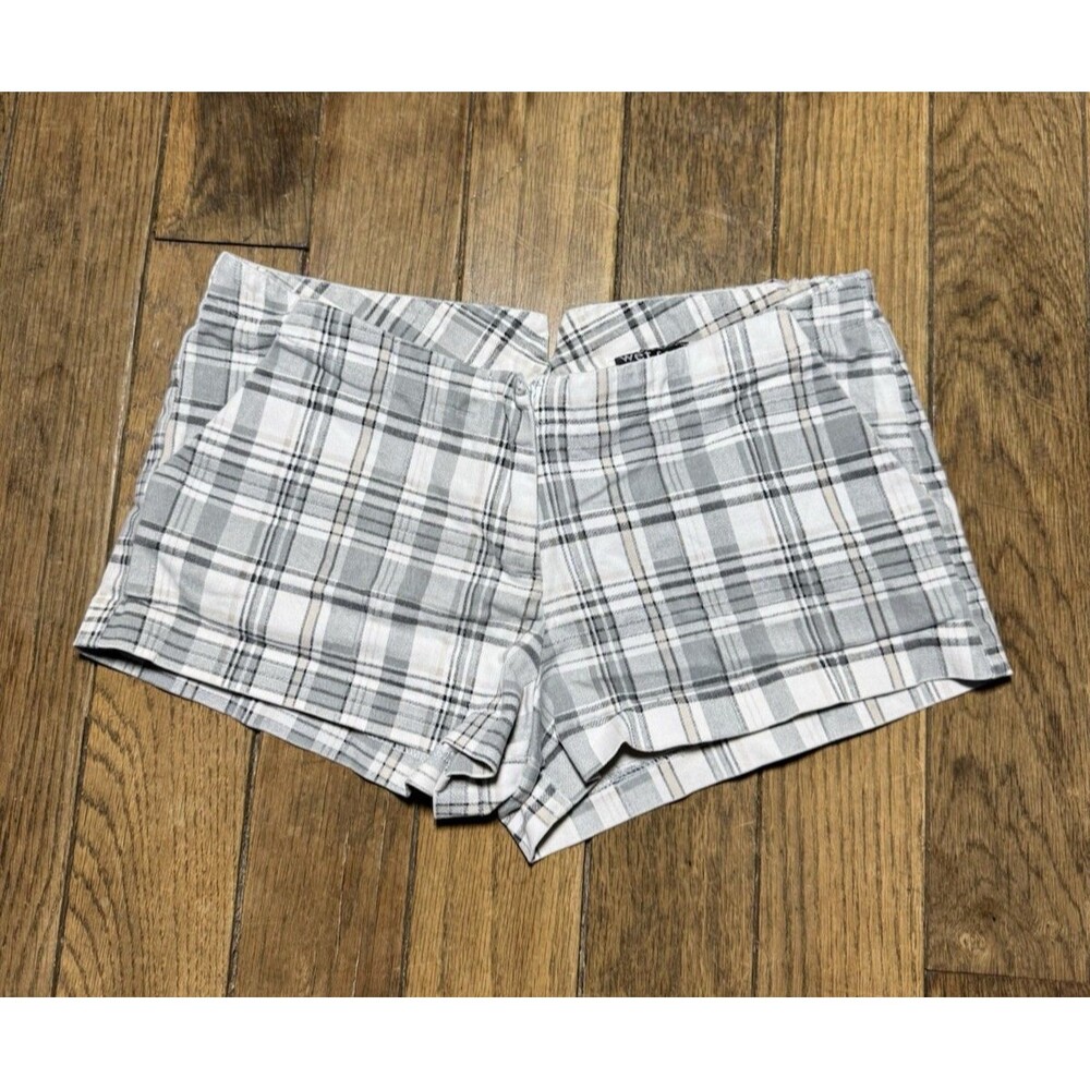 Y2K Wet Seal Micro Shorts Low Rise Plaid Grunge Emo Punk US Made Medium